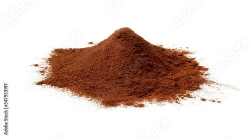 coffee grounds powder isolated on white background