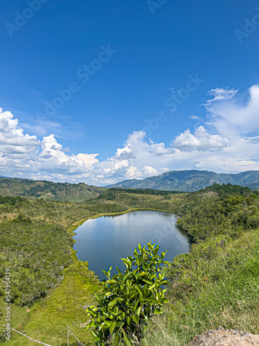 landscape with lake Laguna de Guatipan in pitalito huila