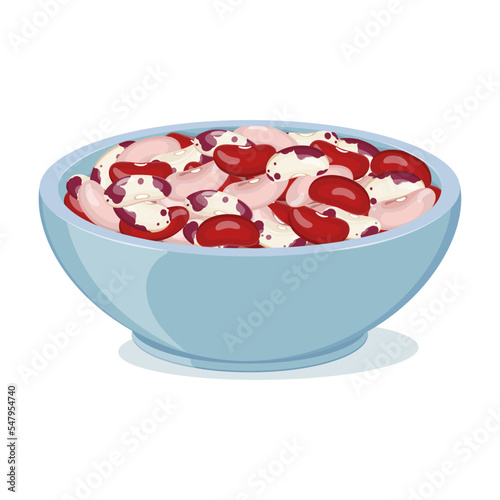 Bean grains. Multi-colored legume in ceramic bowl. Protein vegan food