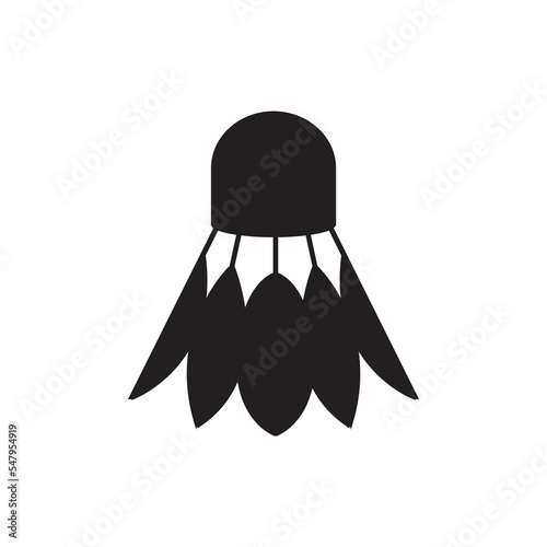 Badminton shuttlecock line icon vector silhouette