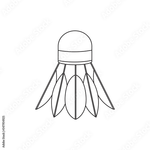 Badminton shuttlecock line icon vector