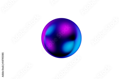 Abstract gradient ball liquid sphere 3d render.