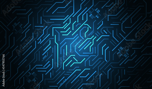 Cyber connection on the blue background. Hi-tech communication design. Electronic vector illustration. Abstract modern digital science technology futuristic circuit board.