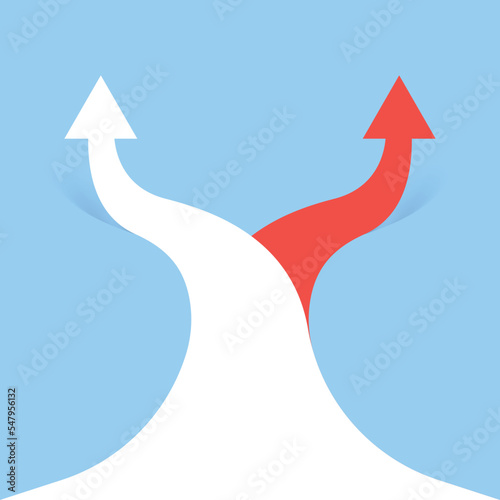 Two way direction. Choice the way concept. Vector.