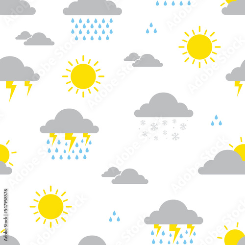 Cloud weather seamless pattern vector graphic