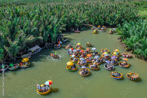 Photos VIEW OF RUNG DUA BAY MAU OR COCONUT WATER ( MANGROVE PALM ) FOREST 7 HECTA IN CAM THANH VILLAGE, HOI AN ANCIENT TOWN, UNESCO WORLD HERITAGE, VIETNAM
