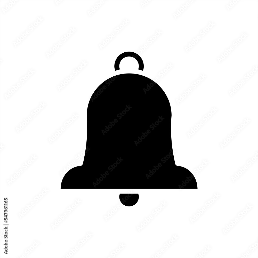 Bell icon vector, Alarm, handbell isolated on white background.