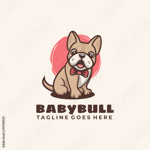 Mascot Cartoon Character Little Dog Logo Design Vector Illustration Template Idea
