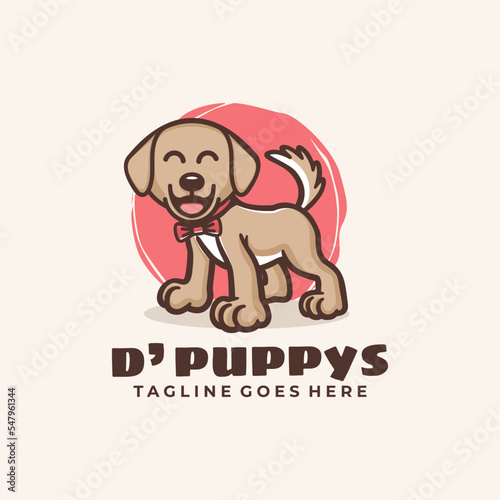 Mascot Cartoon Character Doggy Logo Design Vector Illustration Template Idea