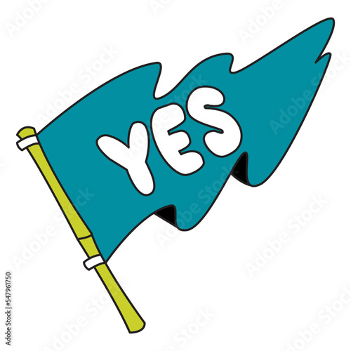 Yes Flag Sticker Pack Color 2D Illustration