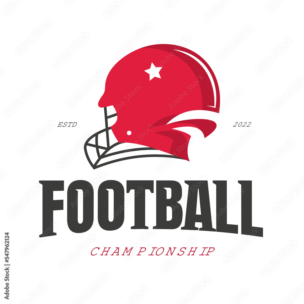 Modern professional american football helmet logo template set for american sport team