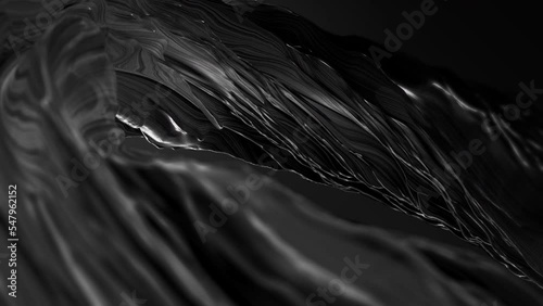 Seamless loop abstract background. Line Particles Wave Background 3d render. Wavy backdrop. Space surface. magic neon light curved swirl line 3D rendering