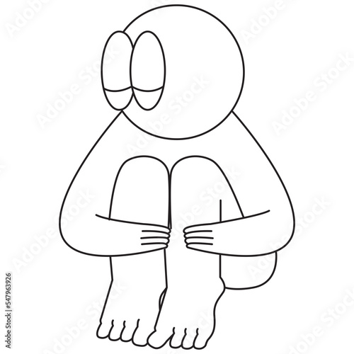 What happen Sticker Pack Outline 2D Illustration