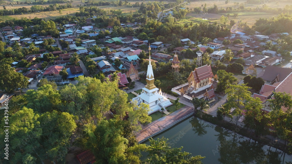 Aerial view of  temple and temple in Nong bua lumphu Historical Park