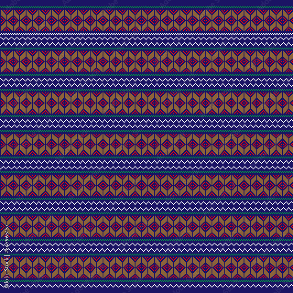 Jacquard sweater pattern for flat knit Pixel Pattern vector design Jacquard sweater pattern for flat knit Pixel Pattern vector design