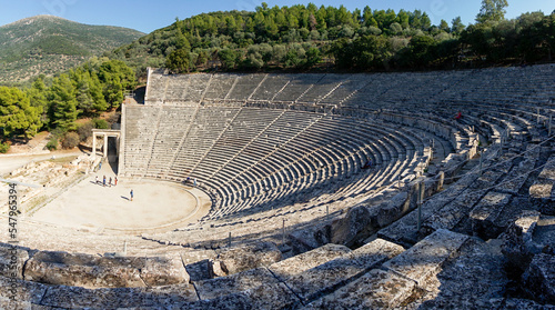 view of the ancient theatre of Epidauros in southern Greece photo