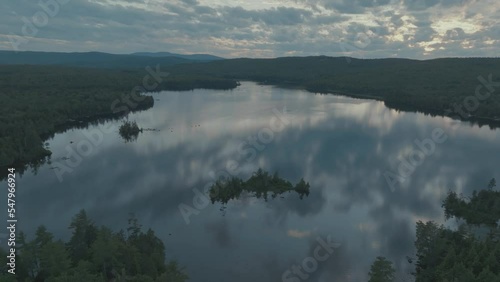 Scenic aerial view of Lake Hebron among vast woodland stretching for miles photo