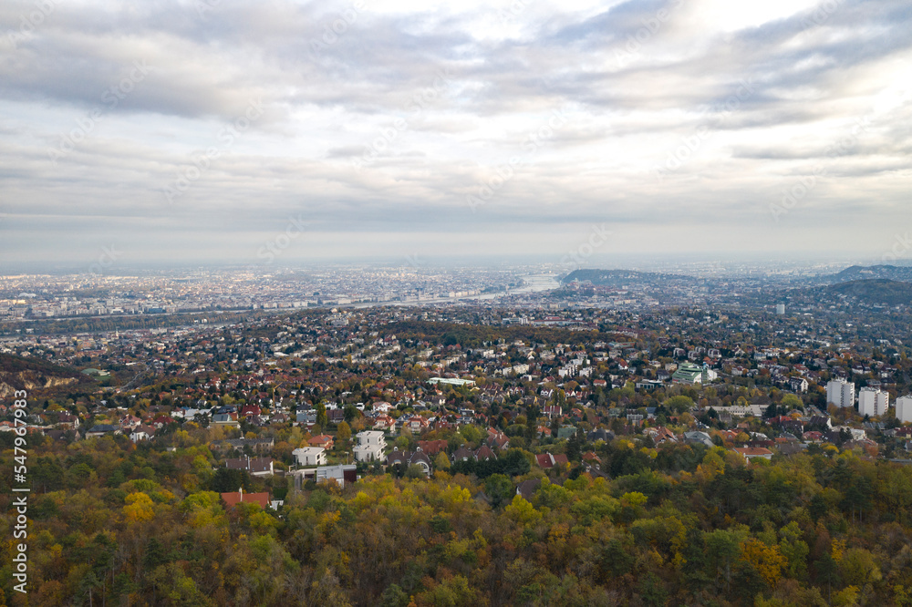 panorama of the city of budapest, from far away.