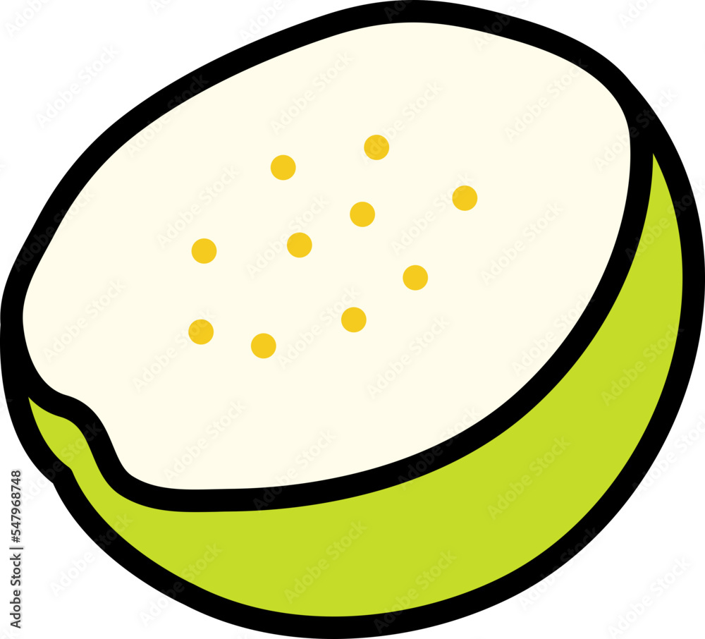 Fototapeta premium Guava half cut Style style line colorful