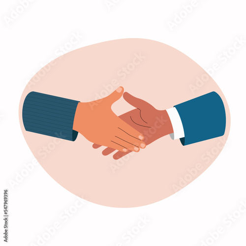 Handshake of business partners.Vector cartoon flat style illustration