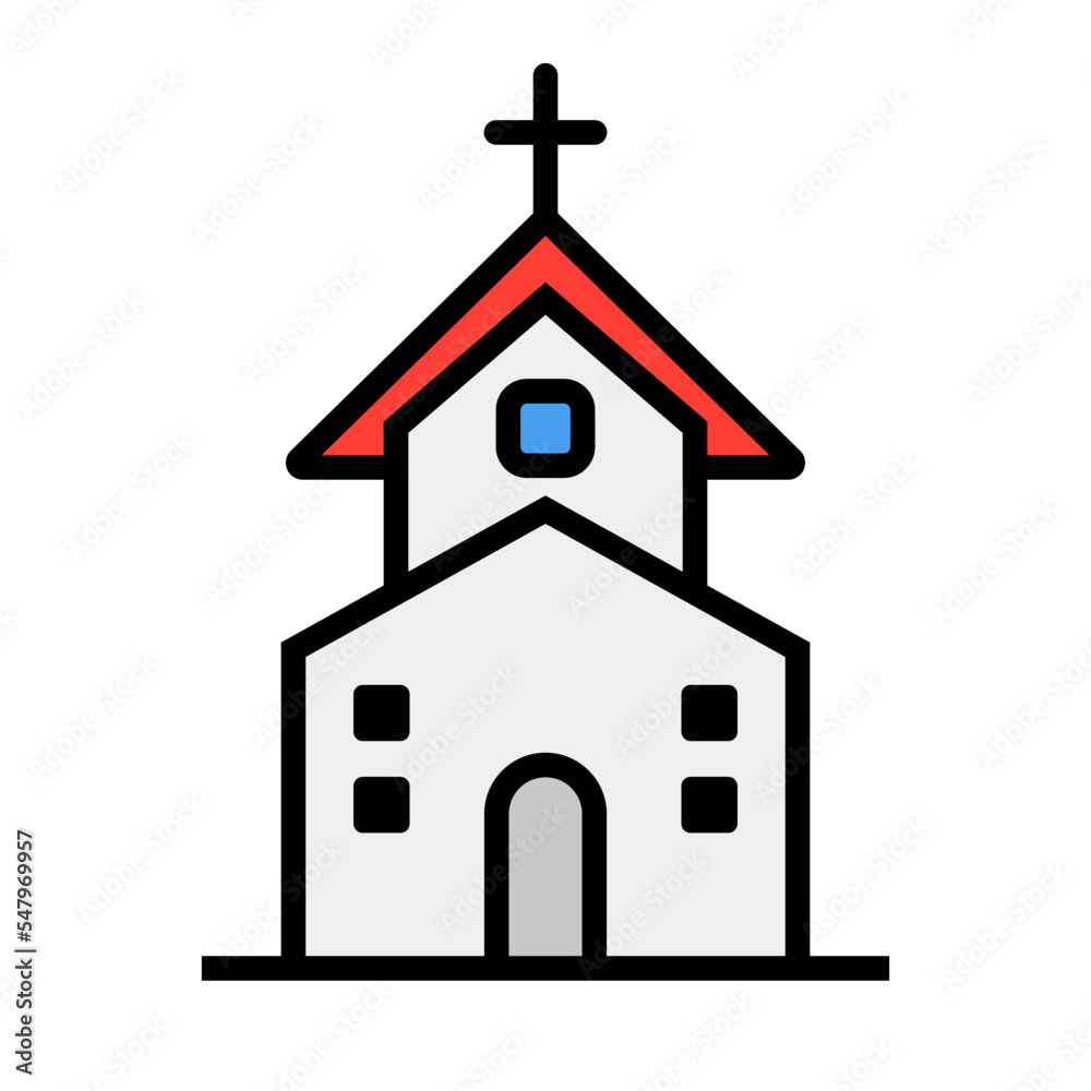 Flat design church icon. Christian chapel. Vector. Flat design church icon. Christian chapel. Vector.