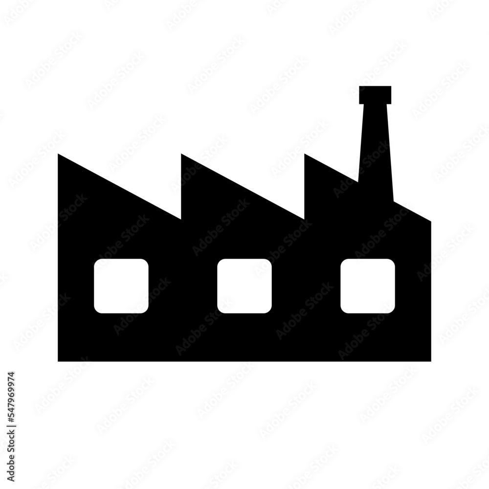 Factory silhouette icon. Manufacturing industry. Vector. Factory silhouette icon. Manufacturing industry. Vector.