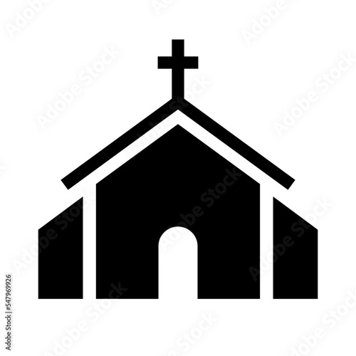 Fototapeta Church silhouette icon. Chapel. Christian. Vector.