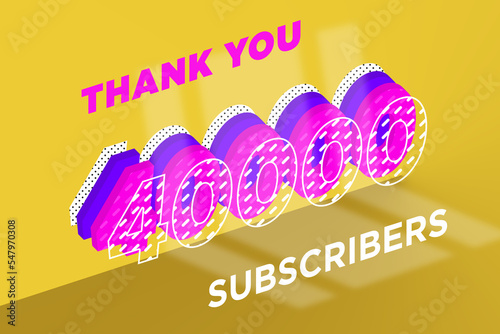 40000 subscribers celebration greeting banner with Multi Layer Design photo