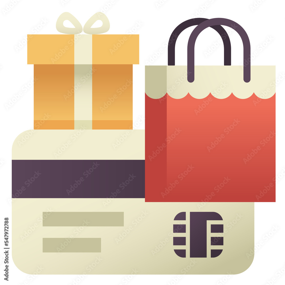 Shopping card flat design style icon Shopping card flat design style icon
