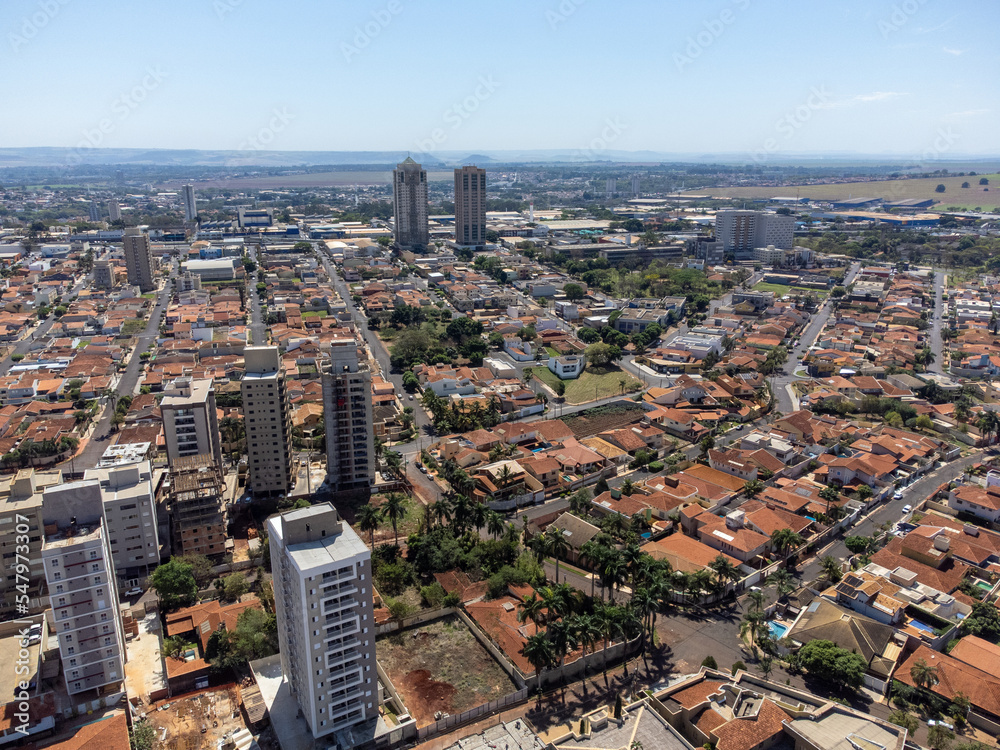 Panoramic aerial view of Ribeirão Preto in the interior of São Paulo