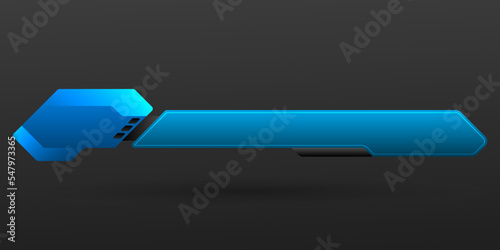 Abstract blue lower third banner title bar for video streaming title