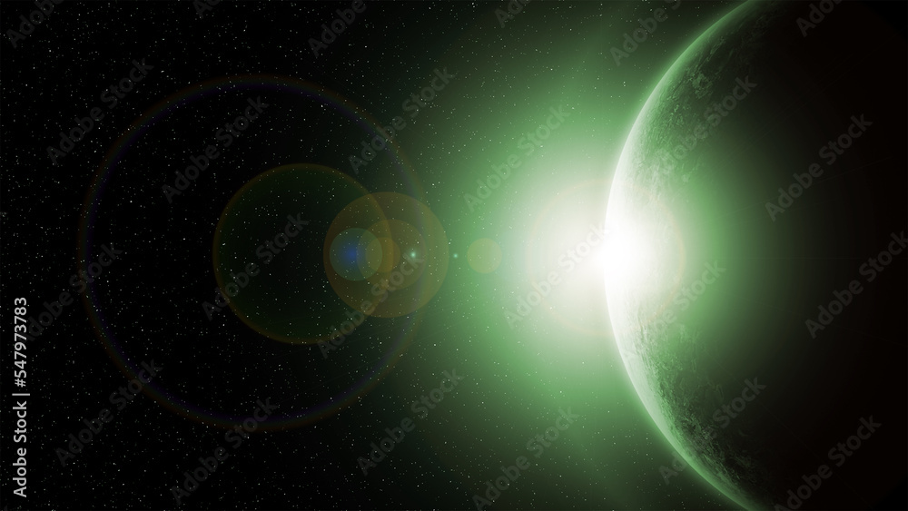 Obraz premium Alien planet moon star system sci-fi background wallpaper