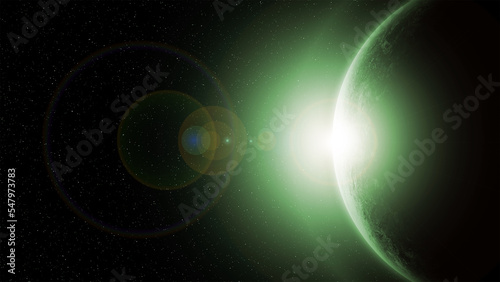 Alien planet moon star system sci-fi background wallpaper
