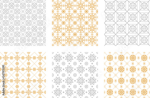 Set of Geometric Fabric Textile Seamless Pattern Design