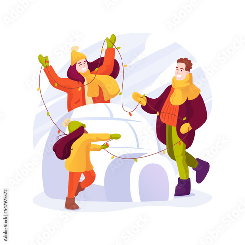 Snow fort isolated cartoon vector illustration.