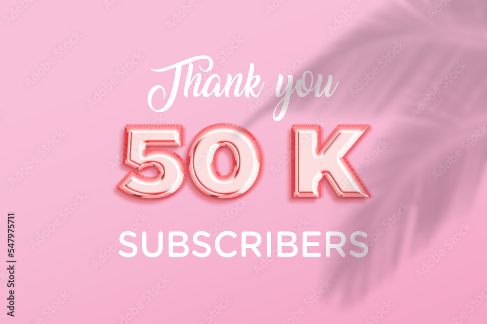 50 K subscribers celebration greeting banner with Rose gold Design 50 K subscribers celebration greeting banner with Rose gold Design