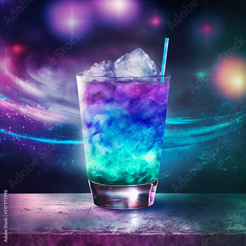 Colorful magical fantasy cocktail  digital art