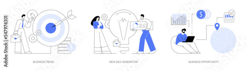 Entrepreneurship success abstract concept vector illustrations.