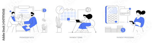 Bank operations abstract concept vector illustrations.