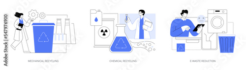 Industrial waste management abstract concept vector illustrations.