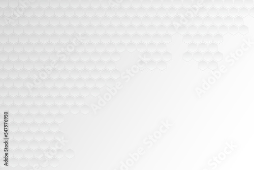 White and Grey abstract background of hexagon. molecular structure and chemical elements. Medicalscience and technology concept.