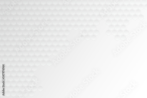 White and Grey abstract background of hexagon. molecular structure and chemical elements. Medicalscience and technology concept.