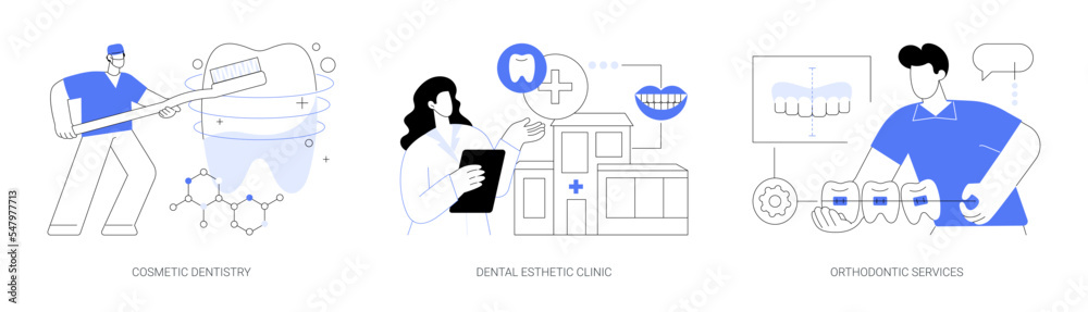 Smile treatment abstract concept vector illustrations. Smile treatment abstract concept vector illustrations.