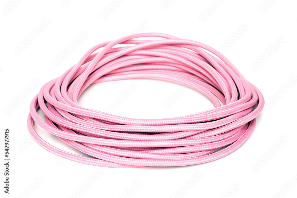 Pink rolled up cord