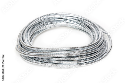Silver rolled up cord