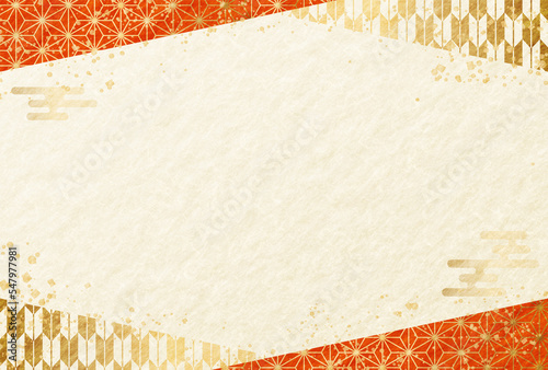 2026年 年賀状 和紙 背景 正月 新年