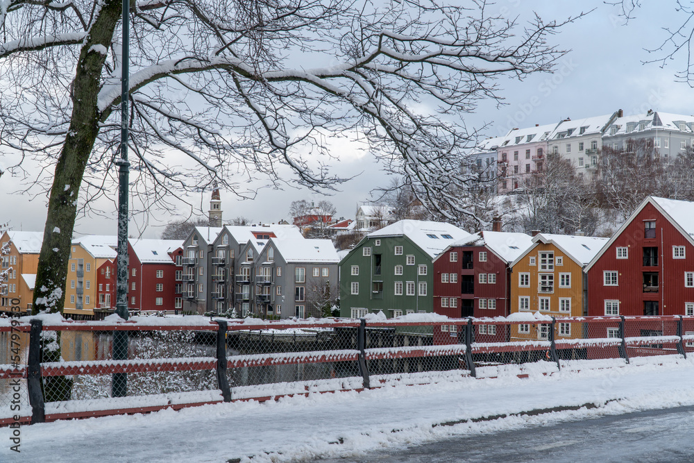 Trondheim city during winter 