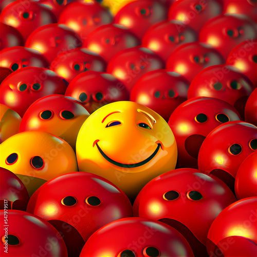 Yellow smiling face surroun...