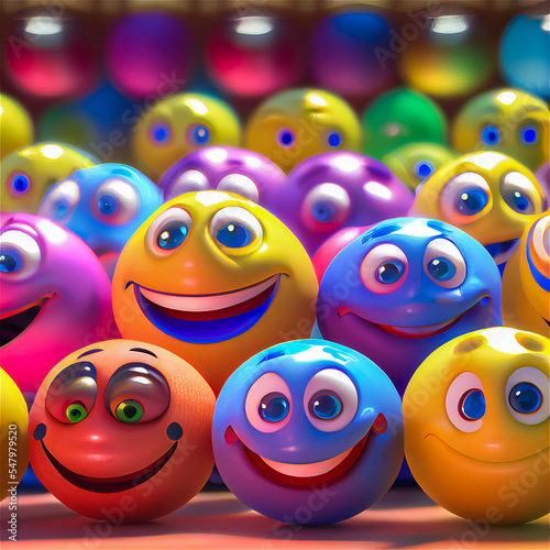 colorful smiling sphere