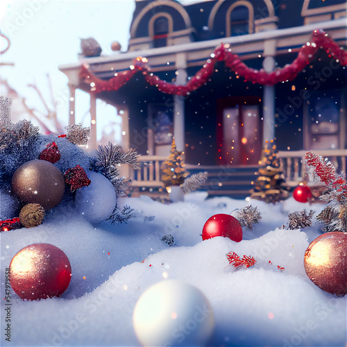 snowy Christmas house